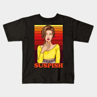 Pop Art-Comic Style Retro-Vintage Suspish Kids T-Shirt